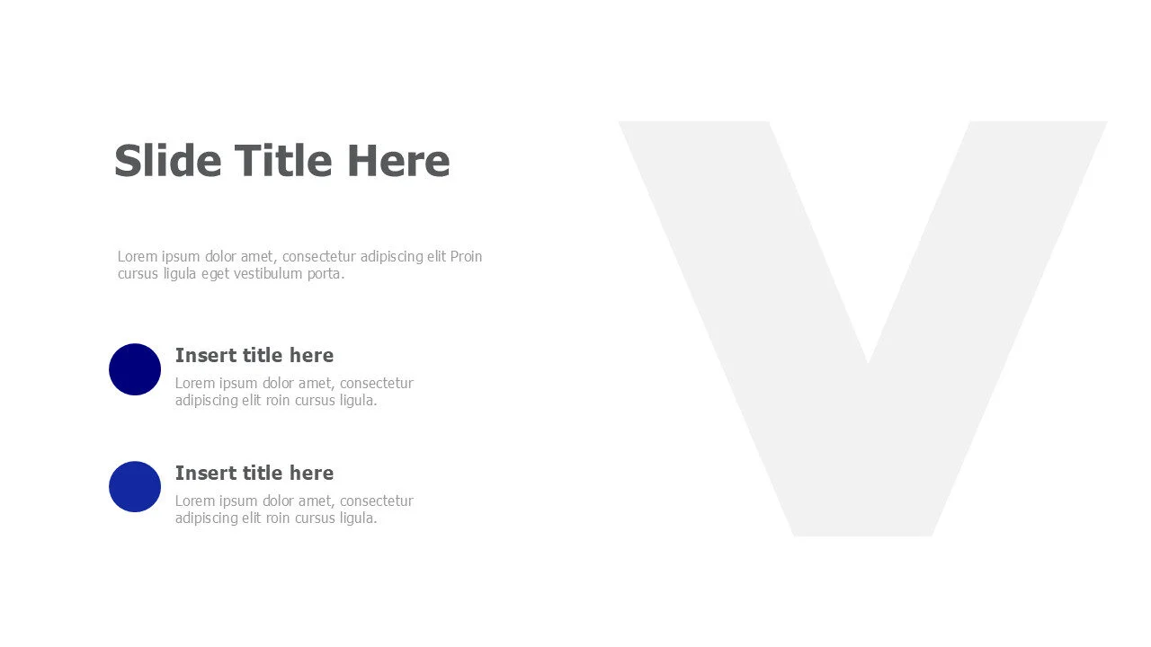 V Letter image placeholder