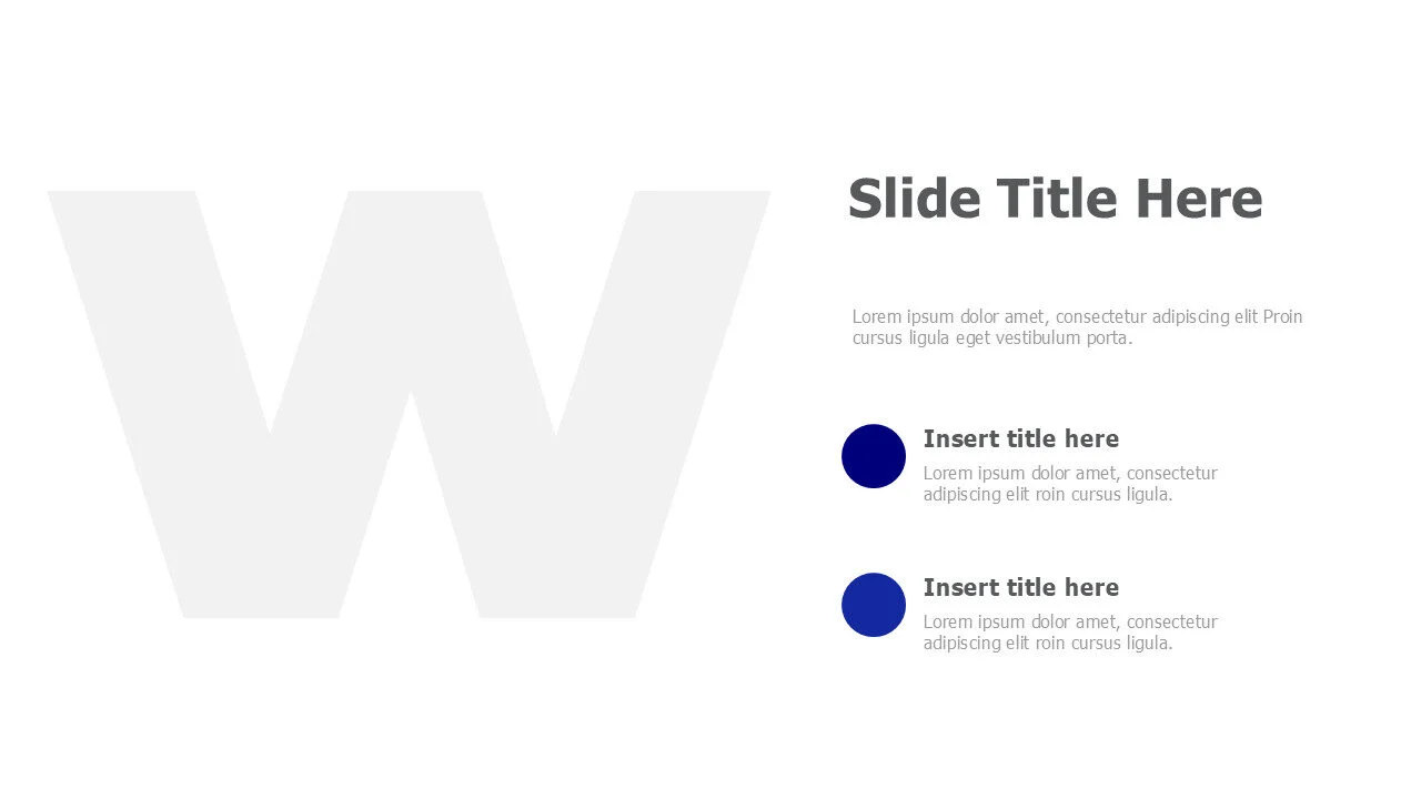 W Letter image placeholder