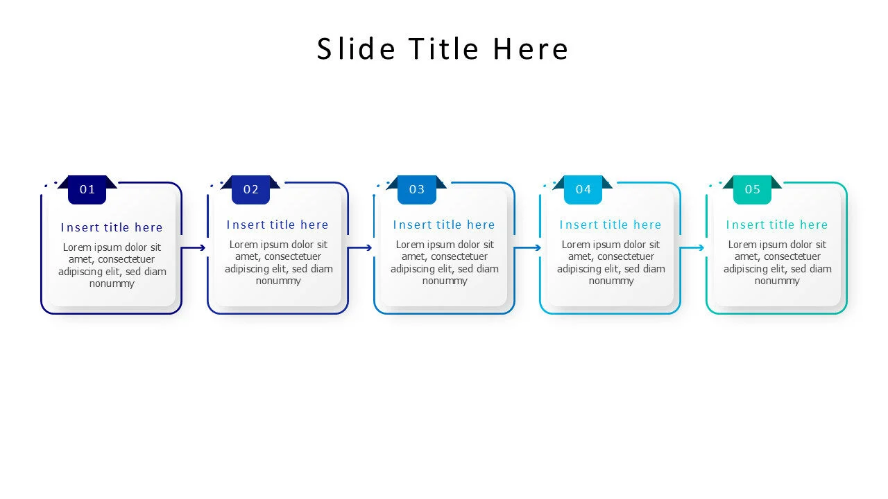 five numbered steps timeline