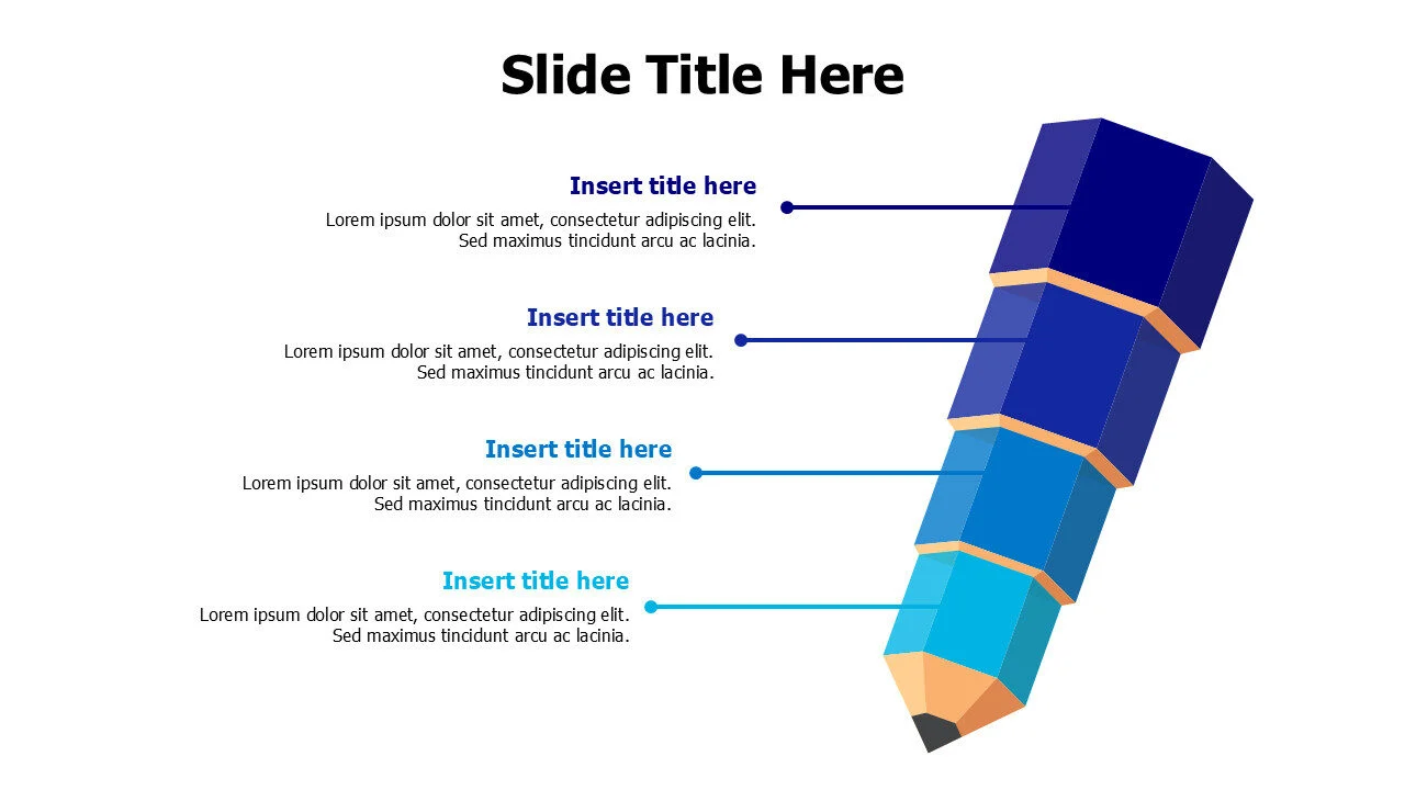 four parts 3d pencil infographic