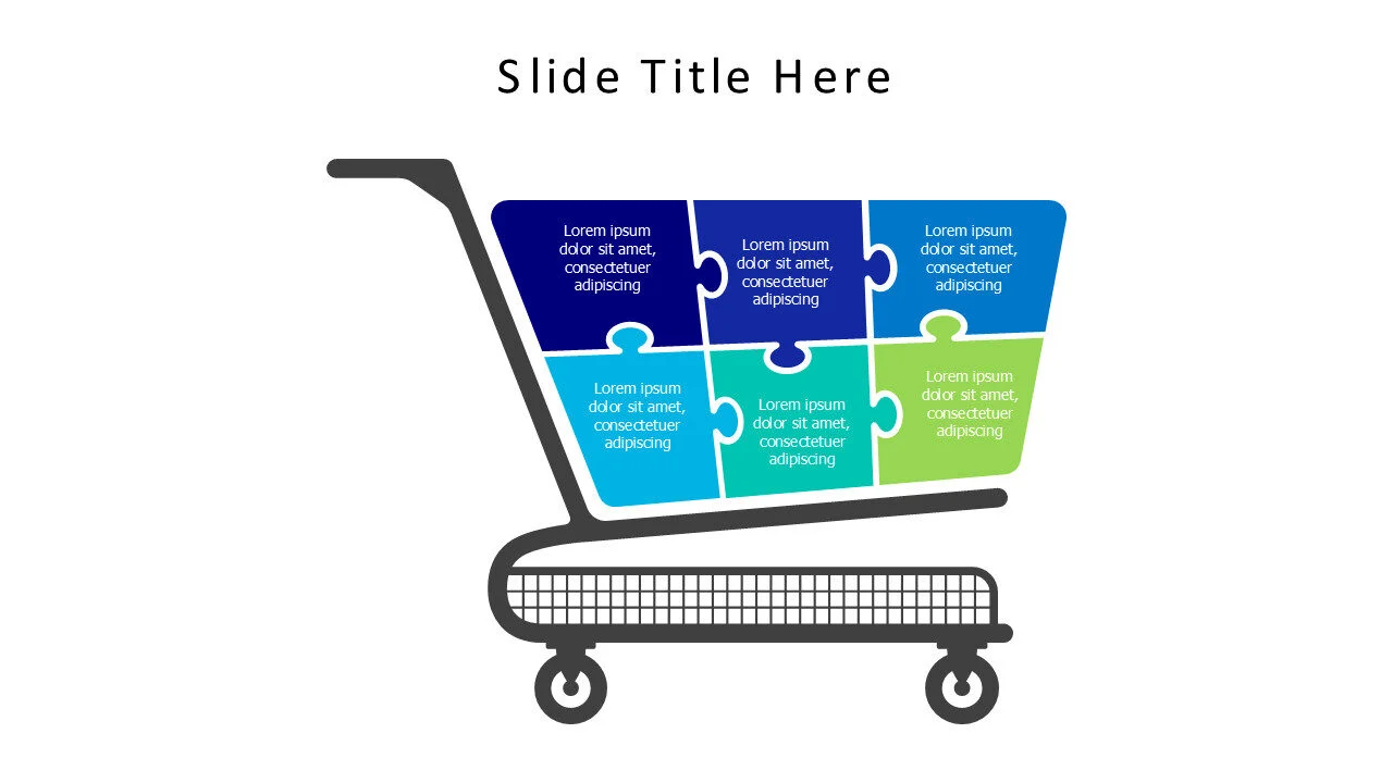 shopping cart puzzle infographic
