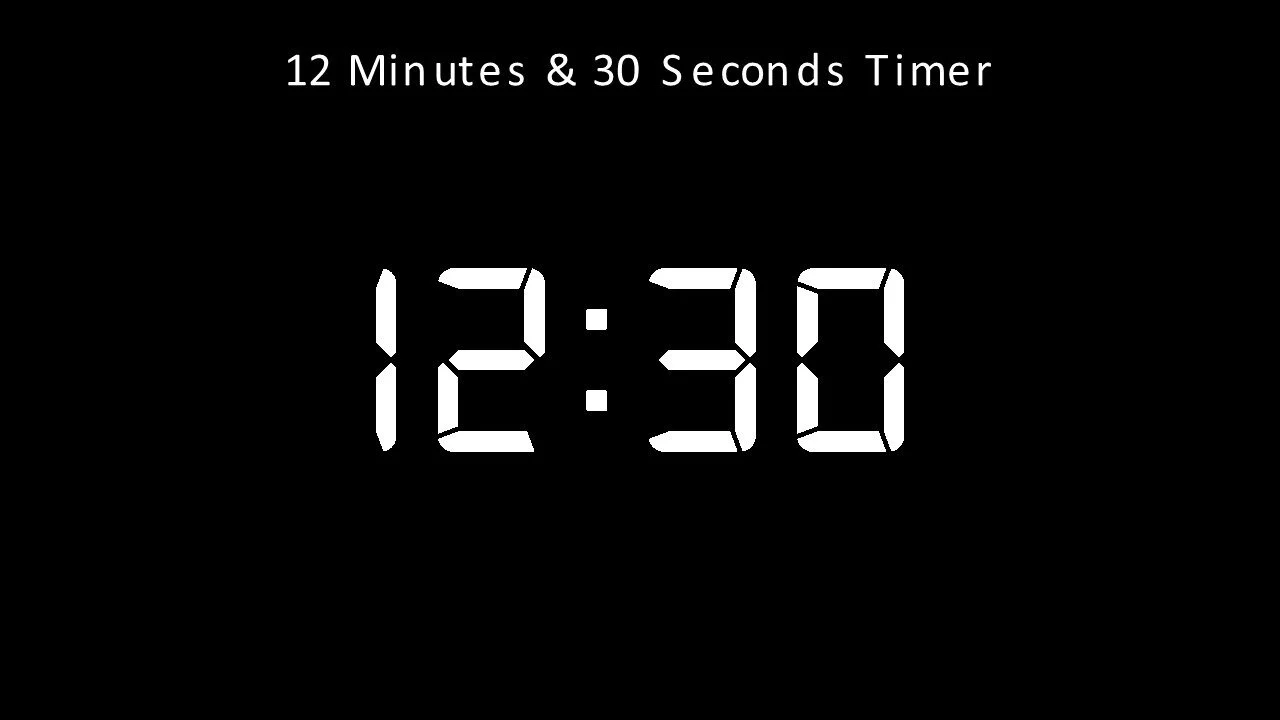 12 minutes and 30 seconds timer white