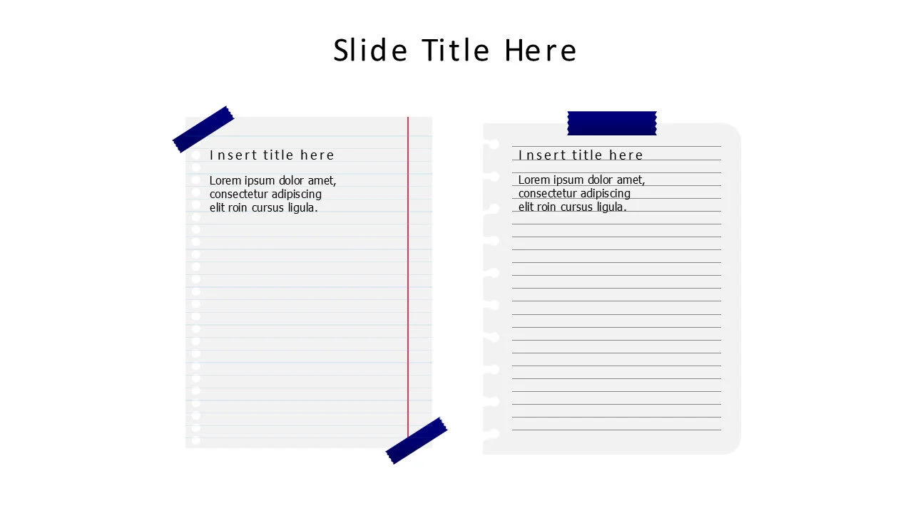 2 pages with lines and stick tape 1