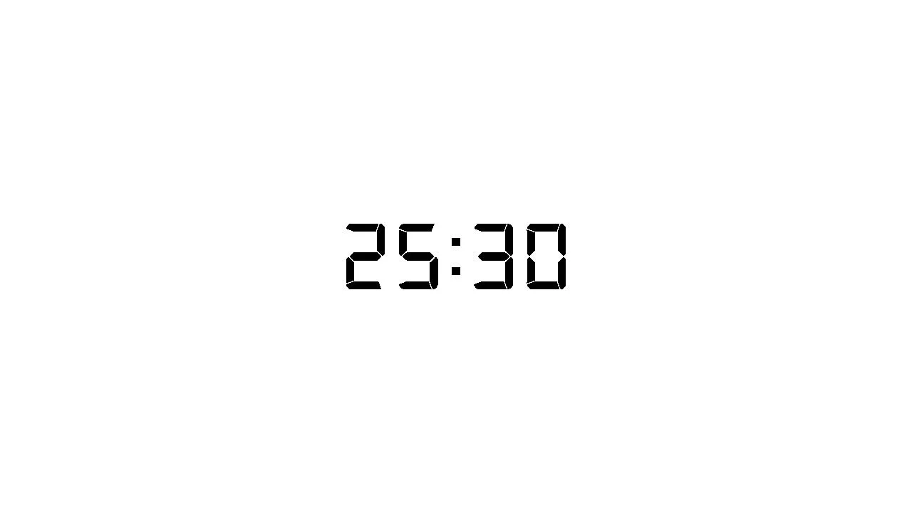 25 minutes and 30 seconds timer