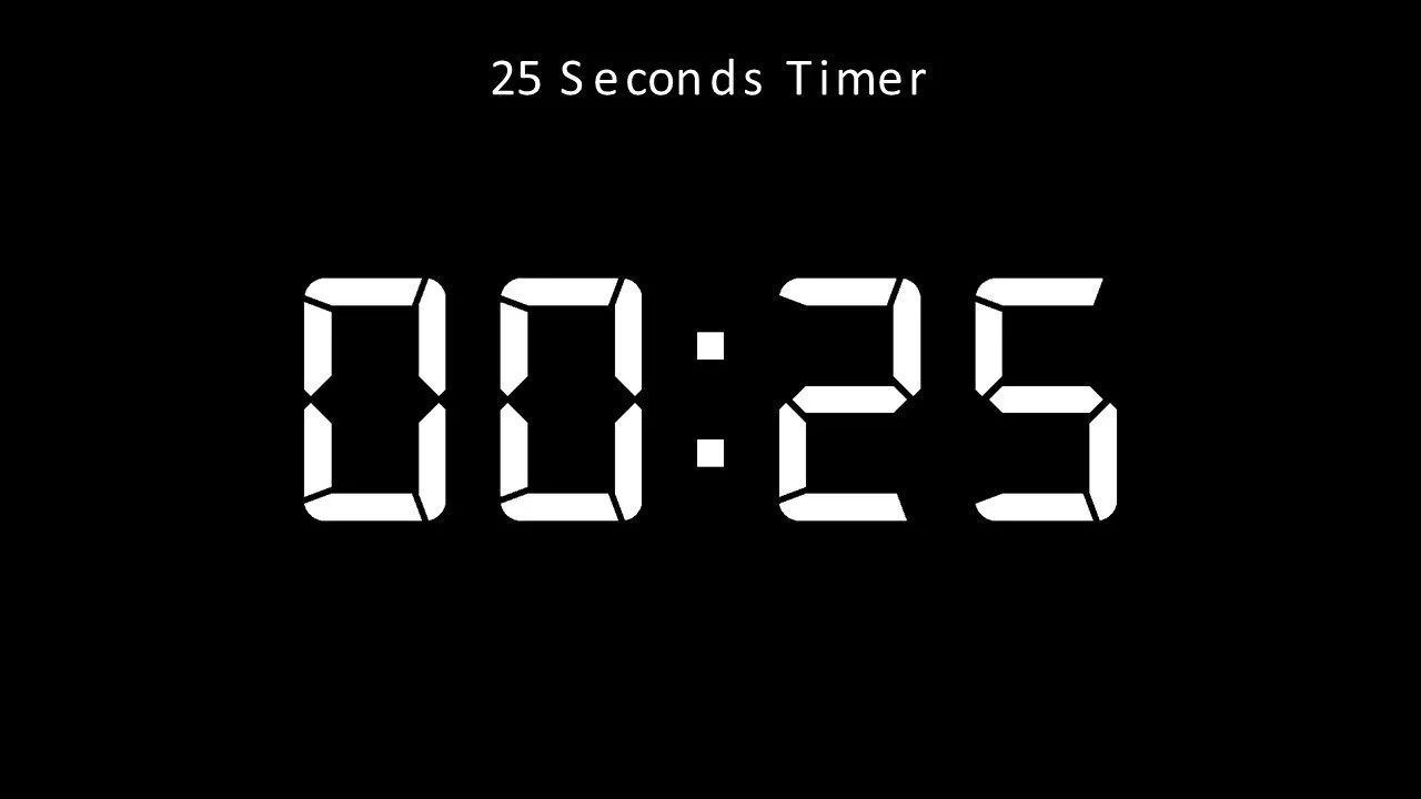 25 seconds timer white