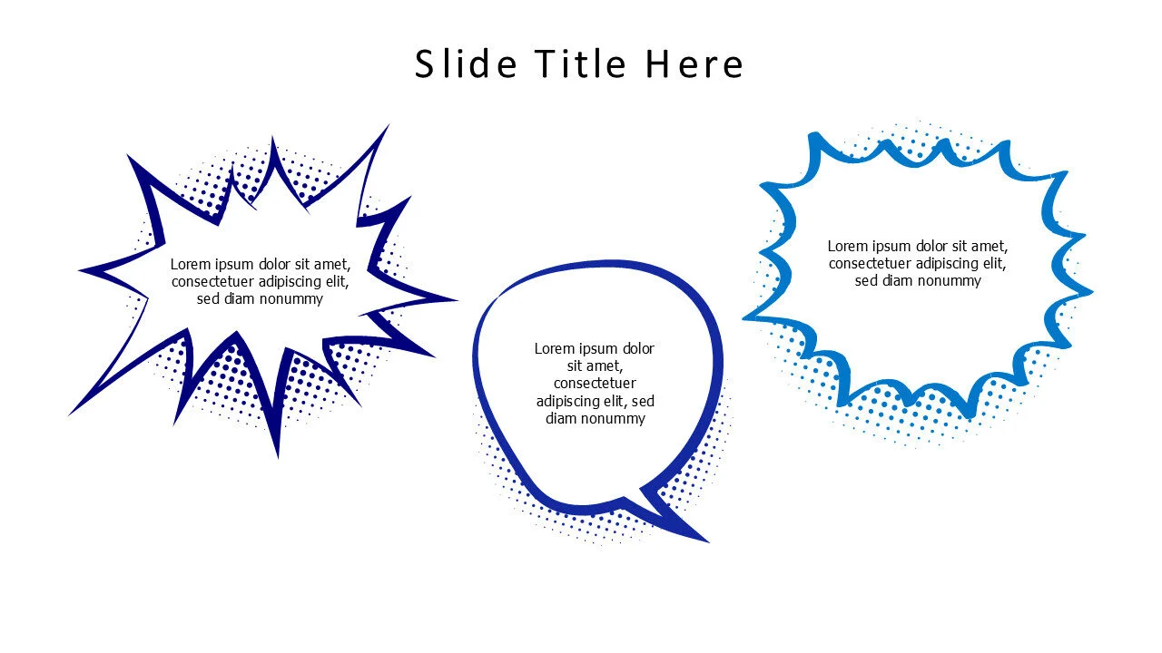 3 cartoonish speech bubbles infographic v3.0