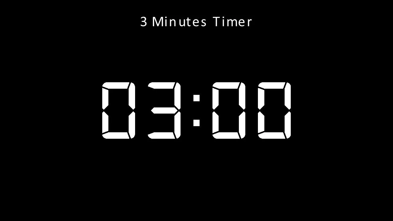 3 minutes timer white