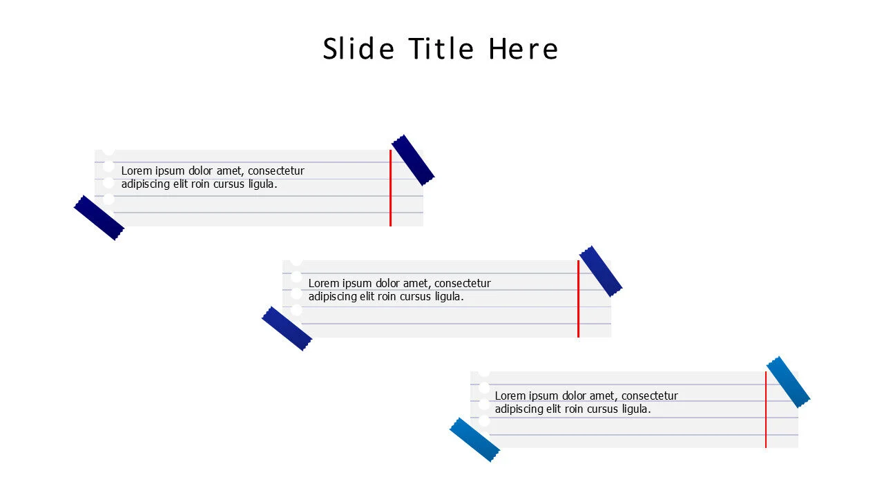 3 piece of papers with tapes