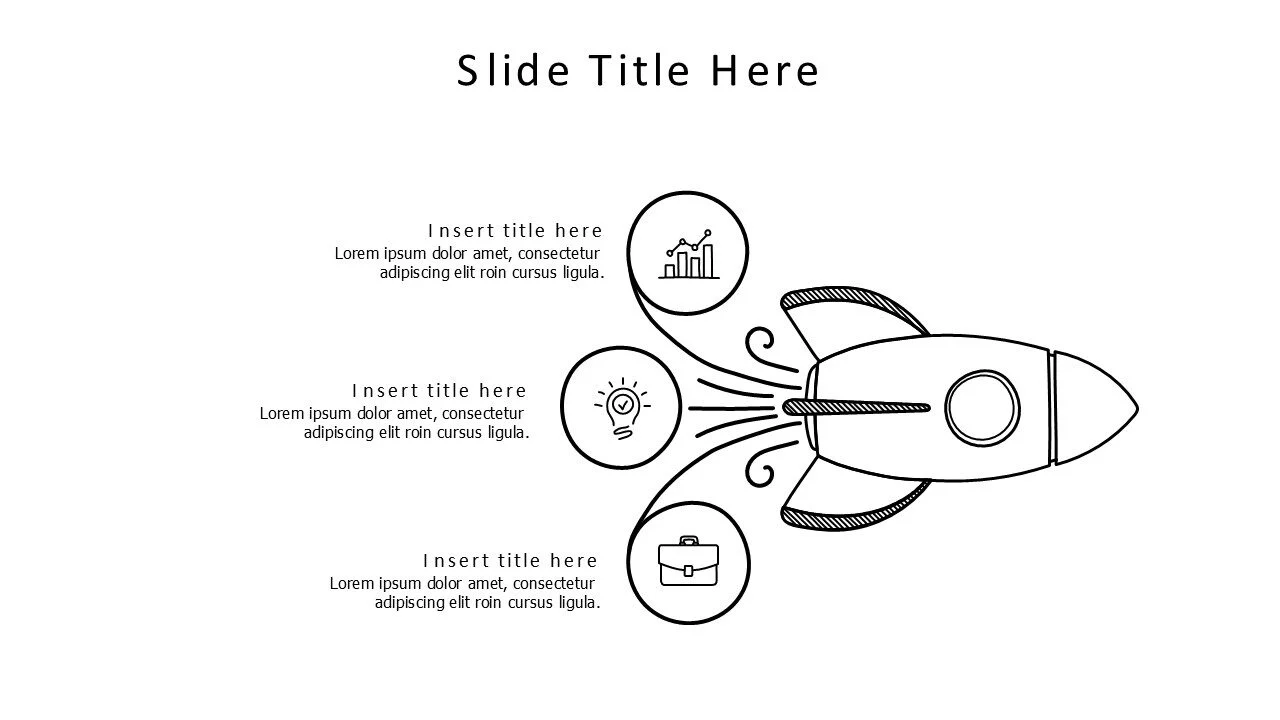 3 points by doodle flying rocket infographic