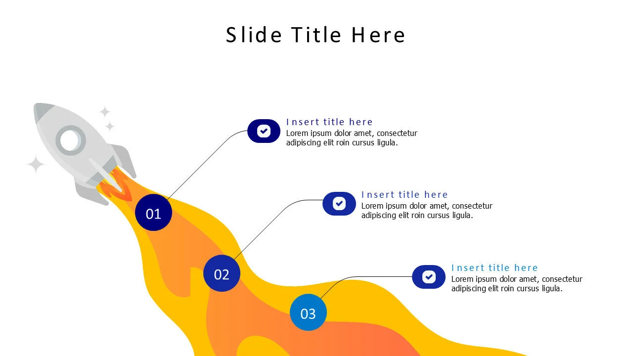 3 points from flames out of a launching rocket infographic