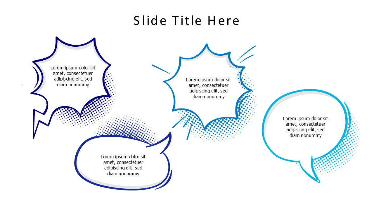 4 cartoonish speech bubbles infographic v2.0