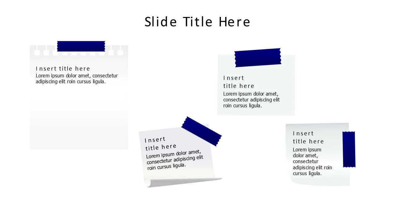 4 gradient papers with stick notes