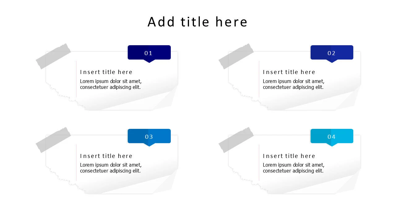 4 paper sticky notes with ribbon