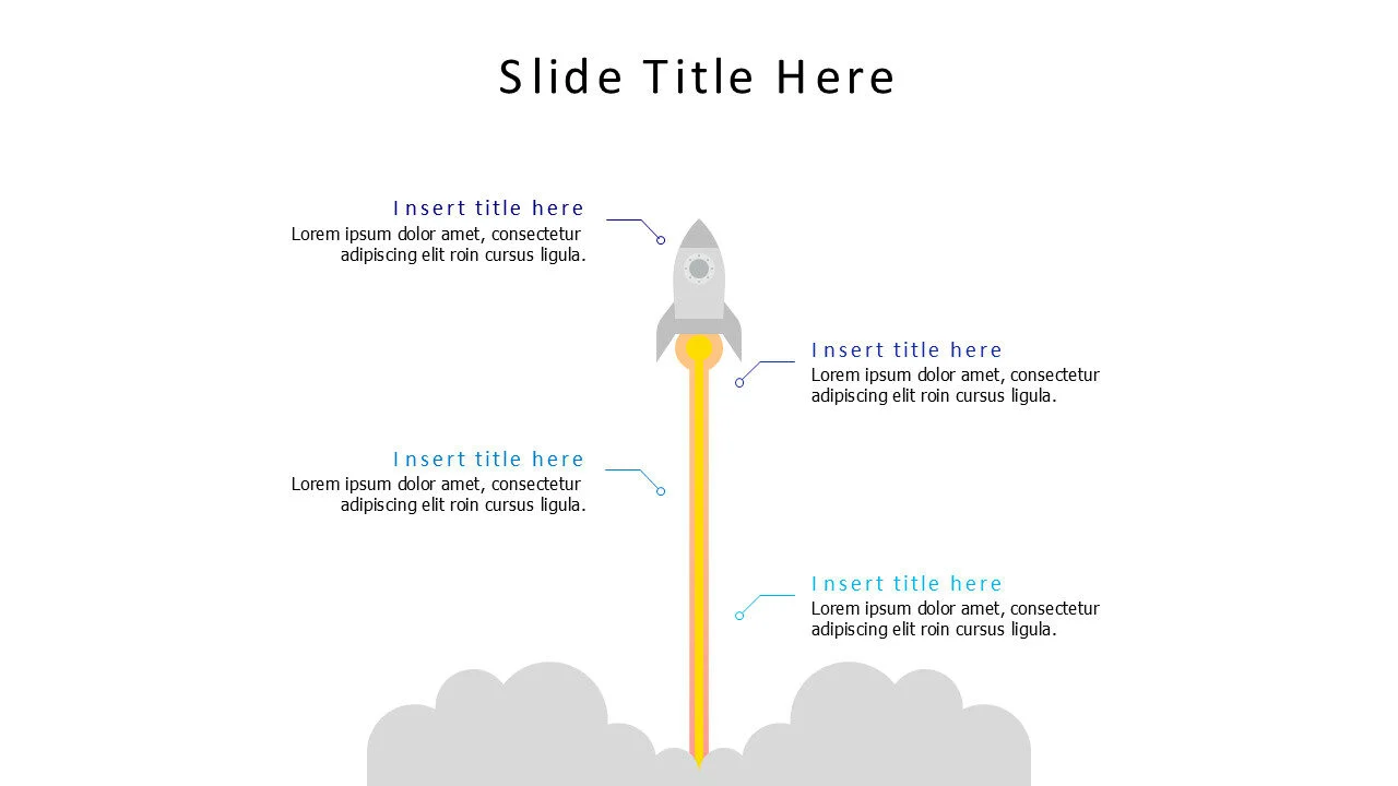 4 points flying rocket with smoke infographic v1.0