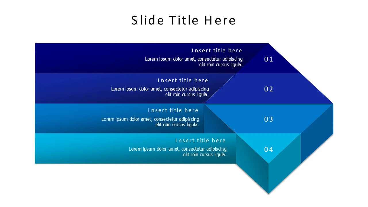 4 points from 3d rhombus shape infographic v2.0