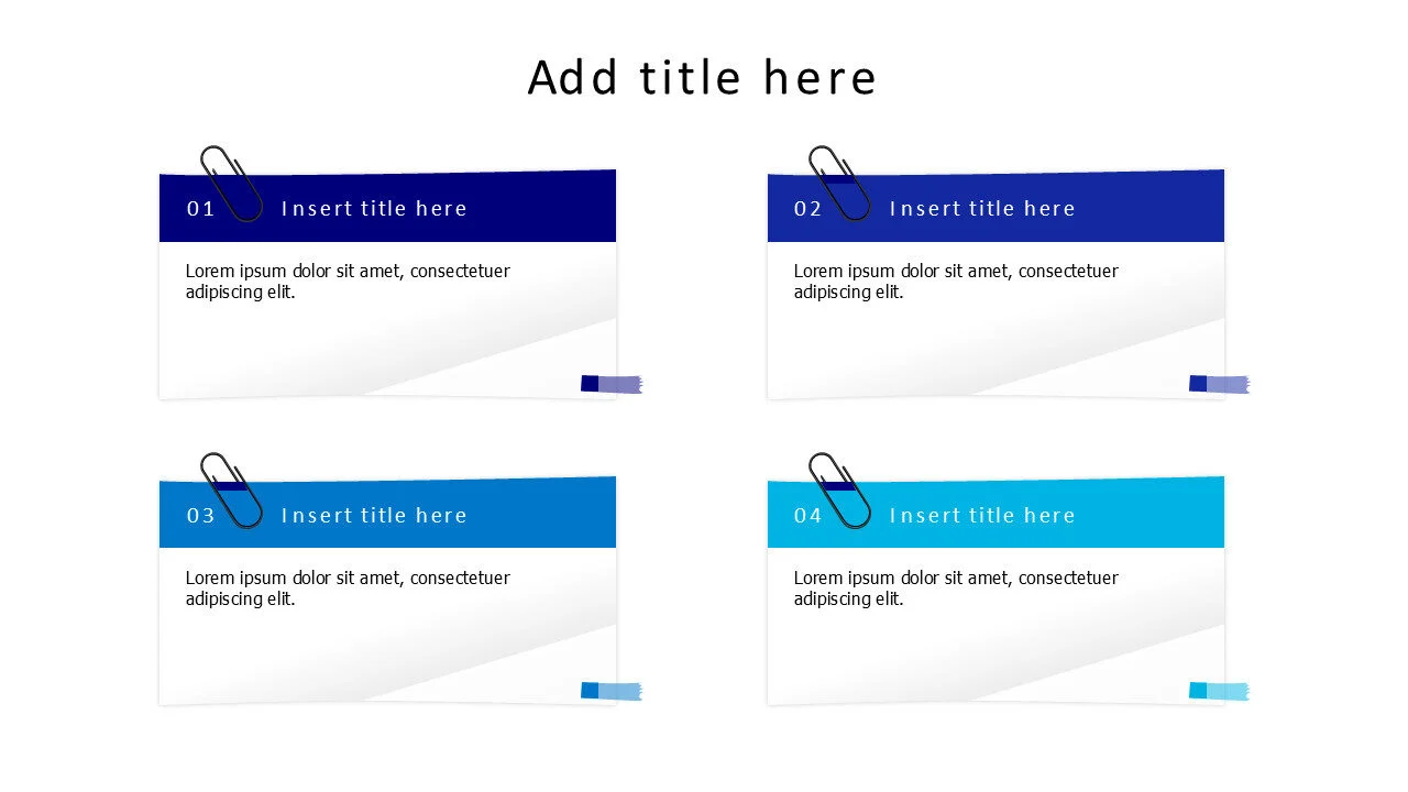 4 rectangle sticky notes with paper clip v2.0