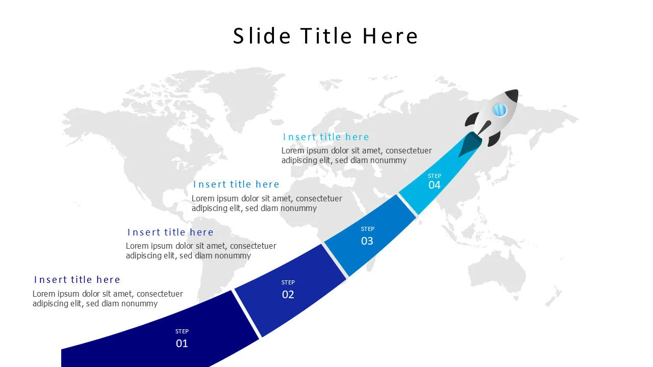 4 steps launch rocket infographic