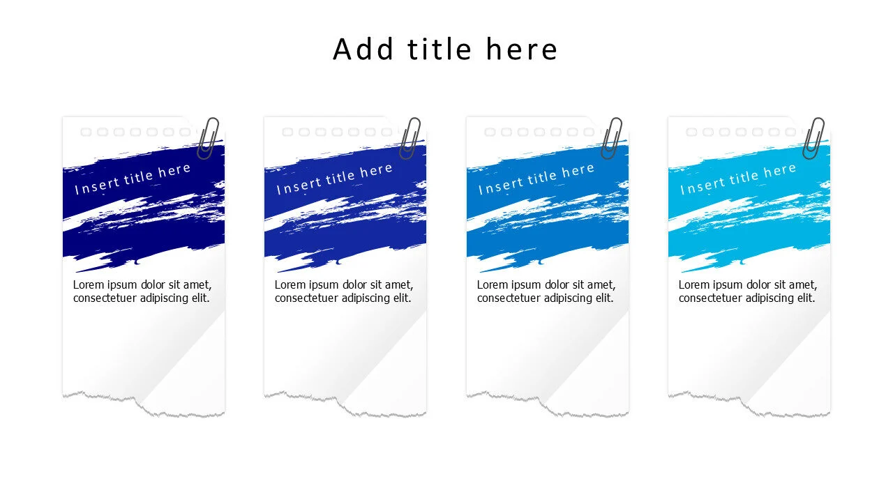 4 vertical brush sticky notes