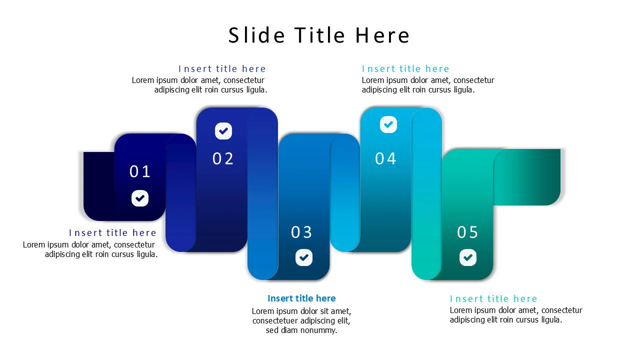 5 points 3d stripe infographic v1.0