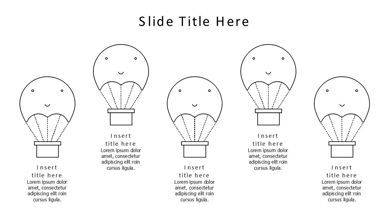 5 points outline hot air balloon infographic v1.0