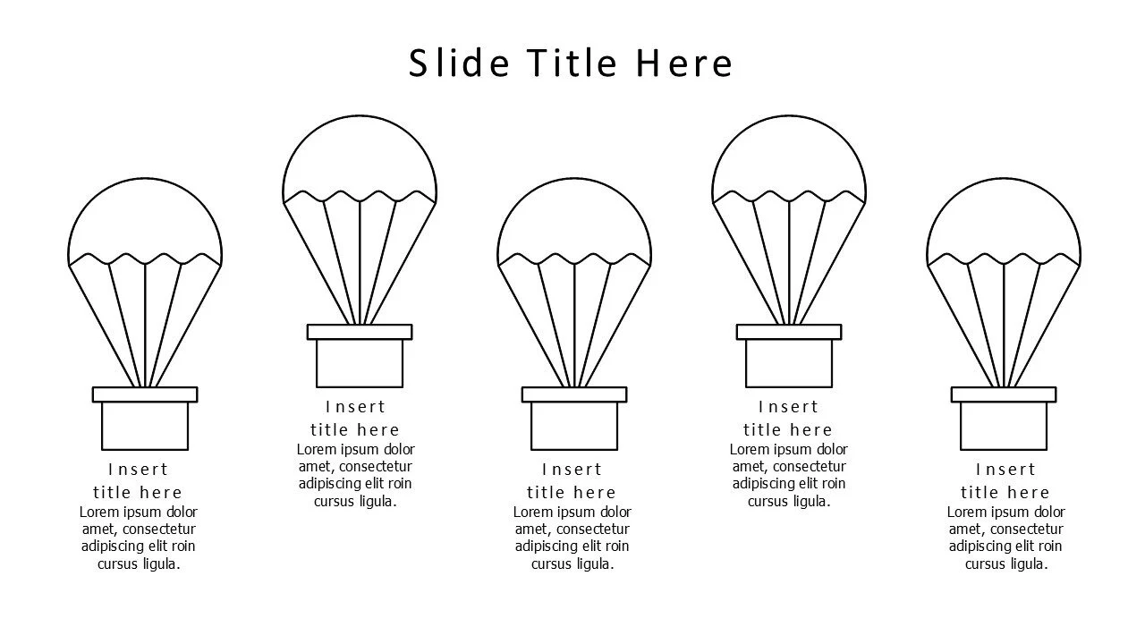 5 points outline hot air balloon infographic v2.0