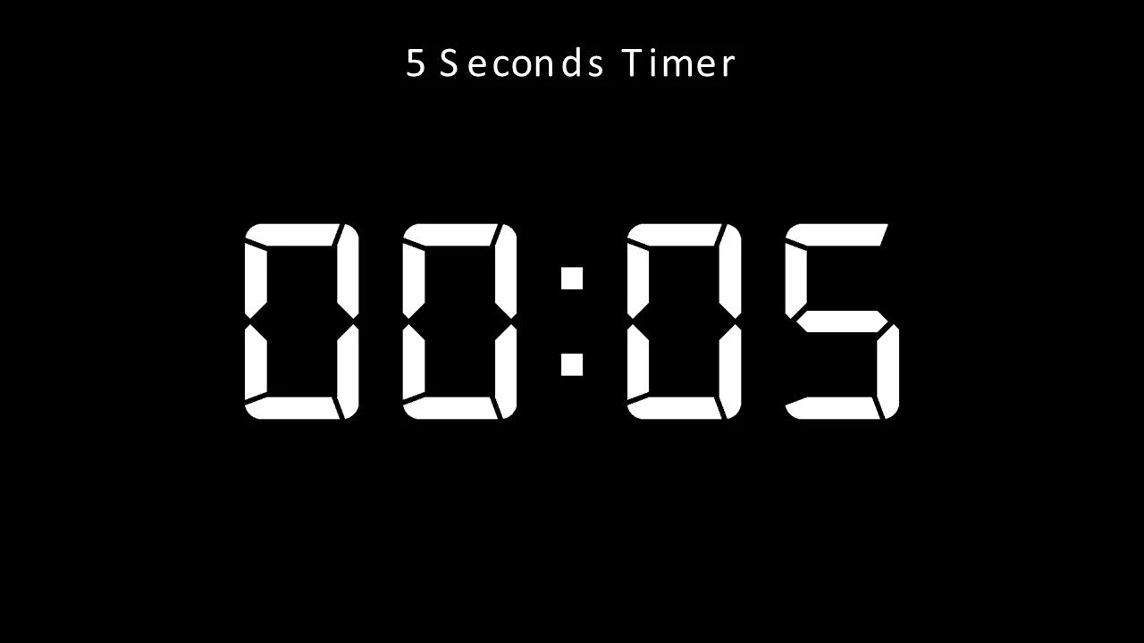 5 seconds timer white