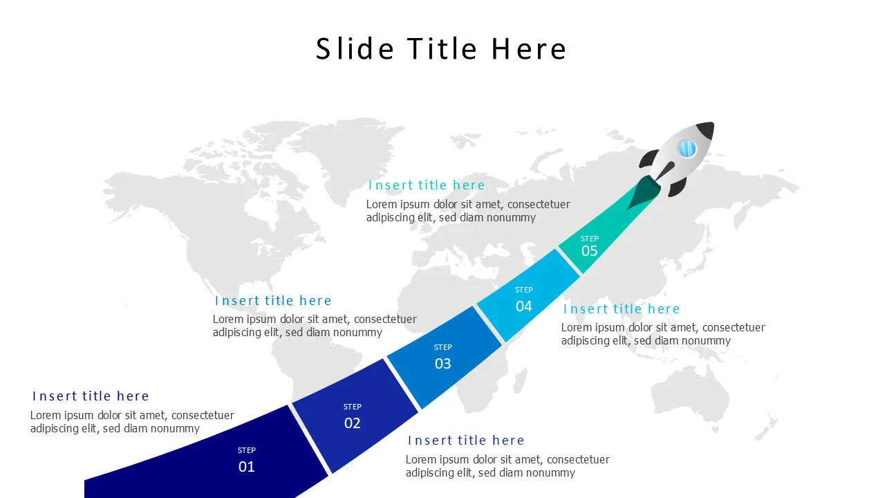 5 steps launch rocket infographic