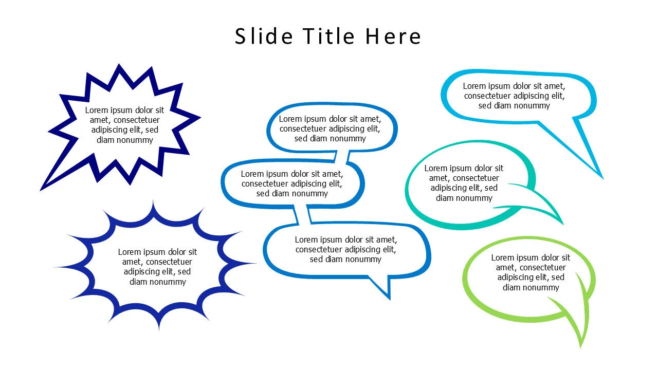 6 cartoonish speech bubbles infographic v2.0