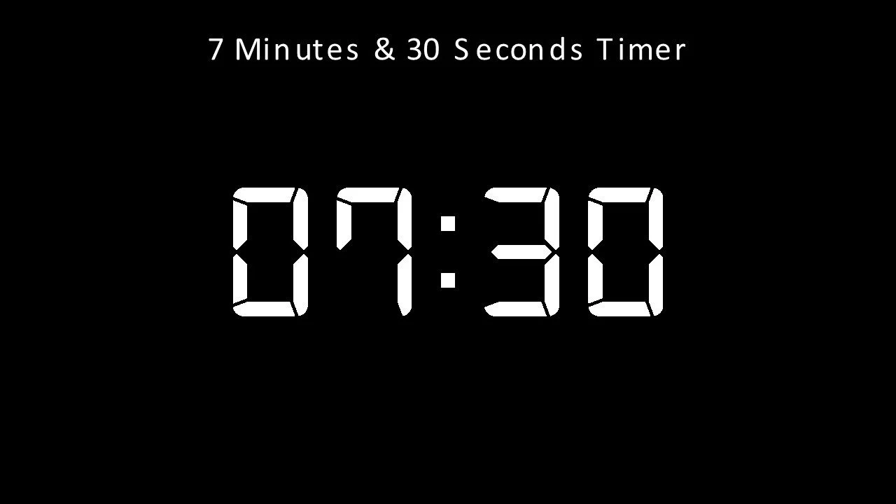 7 minutes and 30 seconds timer