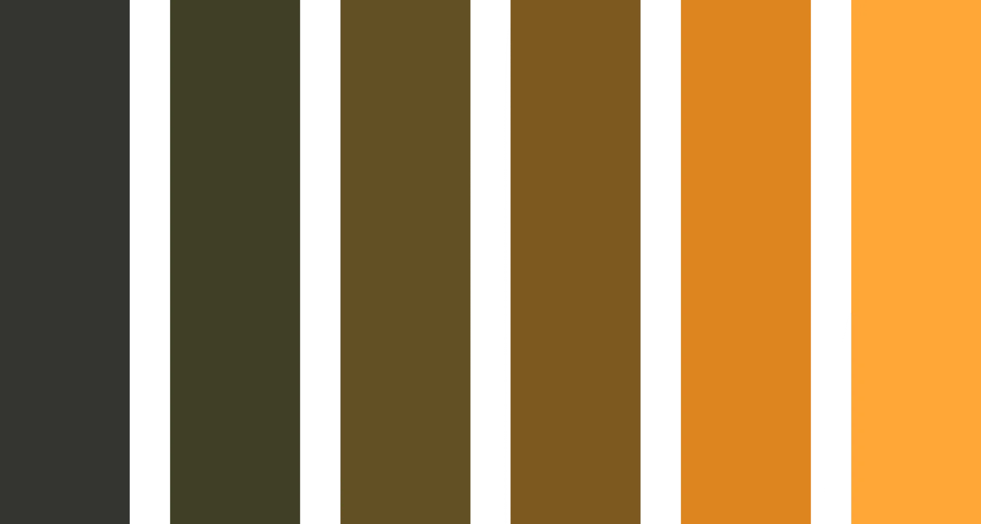 black olive to yellow orange