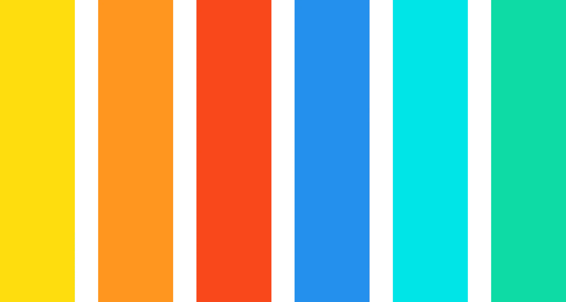 golden yellow to caribbean green